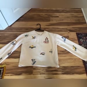 MADEWELL XS light pink floral embroidered sweatshirt- worn once!
